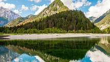 Slovinský národní park Triglav nabízí pohled na alpskou přírodu.