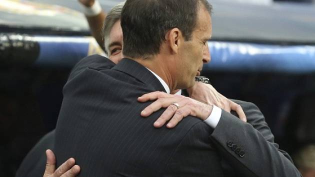 Real Madrid - Juventus Turín: Pozdrav obou trenérů, Carla Ancelottiho a Massimiliana Allegriho