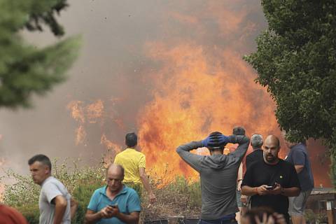 Lesní požár ve městě Aňon de Moncayo na severovýchodě Španělska, 13. srpna 2022