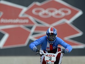 Bikrosařka Romana Labounková na olympijských hrách v Londýně.