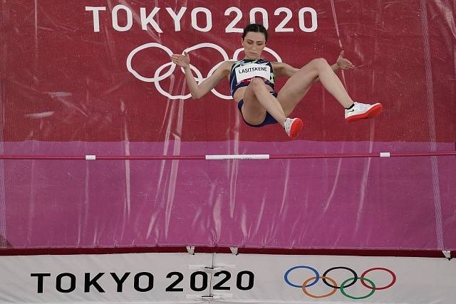 Olympijská vítězka Marija Lasickeneová z Ruska.