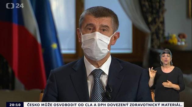 Premiér Andrej Babiš vystoupil 9. dubna 2020 večer s projevem odvysílaným třemi hlavními televizemi a Českým rozhlasem-Radiožurnálem