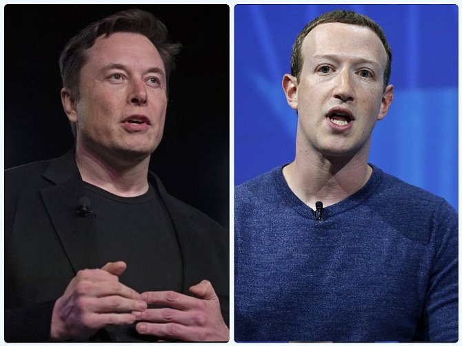 Elon Musk (vlevo) a Mark Zuckerberg.
