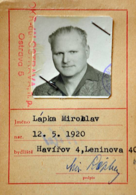 Průkaz Miroslava Lápky