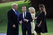 Emmanuel Macron a Donald Trump v Bílém domě