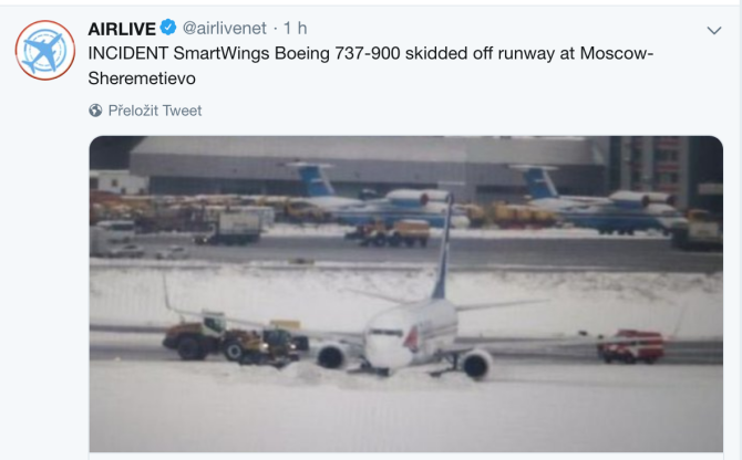 Nehoda letadla v Moskvě