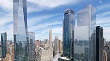 Mrakodrap Three World Trade Center v New Yorku stojící v těsné blízkosti původních budov Světového obchodního centra