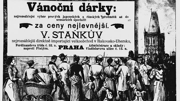 Humoristické listy otiskly reklamu na orientální zboží v roce 1890. Pět dní před Božím hodem