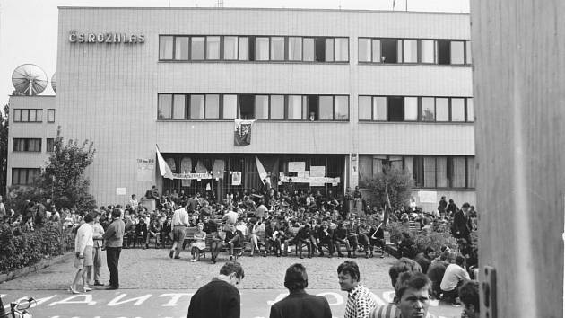 Český rozhlas v Plzni během srpna 1968