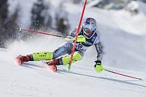 Ester Ledecká a její jízda ve slalomu.
