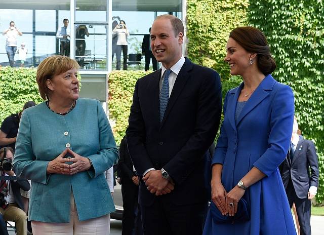 William a Kate s německou kancléřkou Angelou Merkelovou