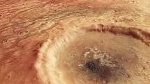 Soustava geologických zlomů na Marsu Tantalus Fossae z jiné perspektivy.