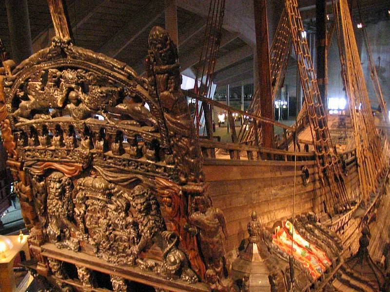 Válečná loď Vasa švédského krále Gustava II. Adolfa v muzeu ve Stockholmu
