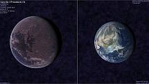 Exoplaneta Proxima Centauri b v porovnání se Zemí