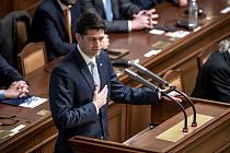 Předseda Sněmovny reprezentantů amerického Kongresu Paula Ryana vystoupil 27. března v Praze se svým projevem ve Sněmovně.