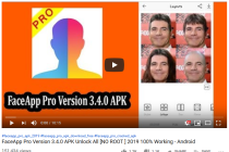 YouTube video, které nabízí stažení instalačního balíčku (APK) aplikace FaceAppPro pro Android