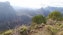 Gran Canaria. Výhled na skalní monolit Roque Bentayga