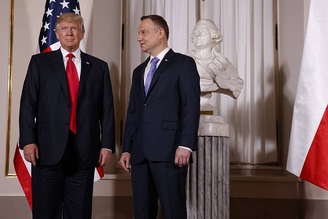 Donald Trump s polským prezidentem Andrzejem Dudou ve Varšavě