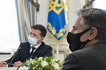 Americký ministr zahraničí Antony Blinken (vpravo) na jednání s ukrajinským prezidentem Volodymyrem Zelenským