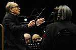 Italský hudební skladatel a dirigent Ennio Morricone vystoupil 4. února v pražské O2 areně s Českým národním symfonickým orchestrem
