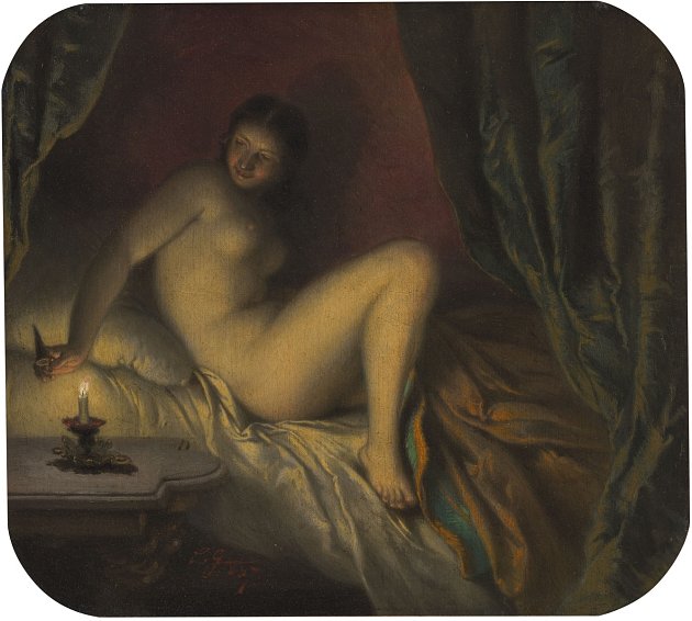 Josef Mánes: Večer (1857). Olej, plátno, 37,6 × 42,5 cm.