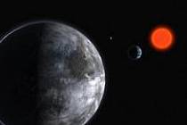 Exoplanety obíhající kolem cizího slunce (ilustrace).