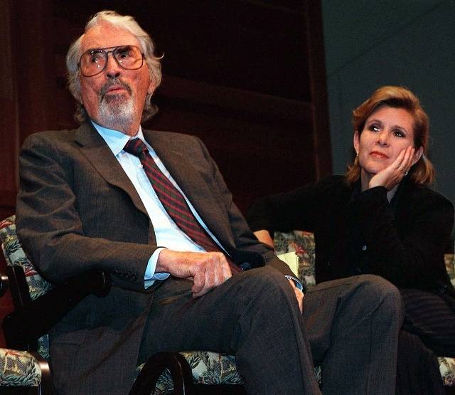 Americká herečka Carrie Fisherová a Gregory Peck