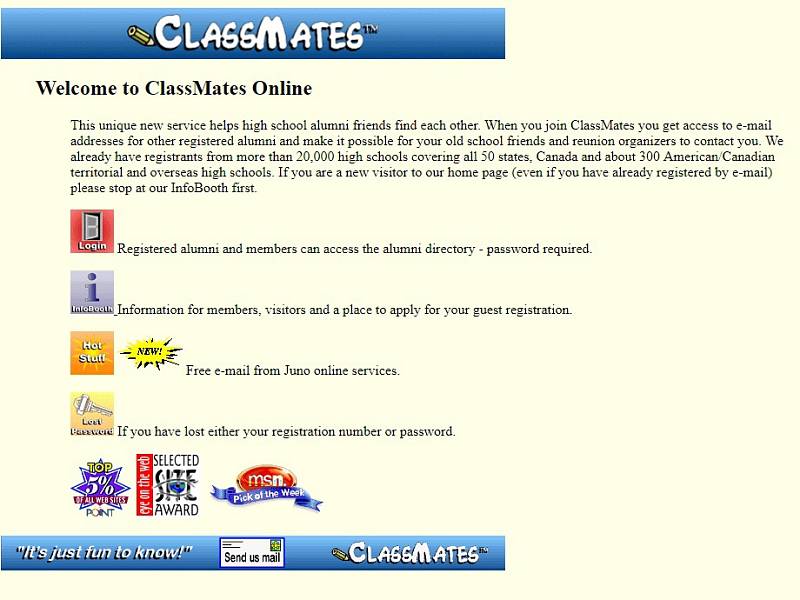První sociální síť vznikla na adrese www.classmates.com v roce 1995.