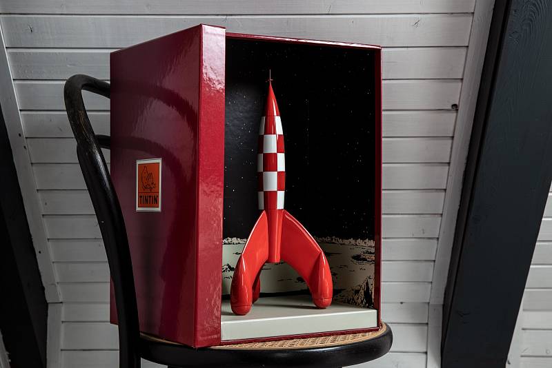 Tintinovu raketu jsem dostala od kamaráda k Vánocům. Neuvěřitelný dárek.