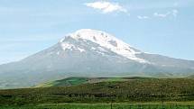 Pohled na sopku Chimborazo v Ekvádoru. 