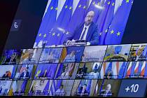 Charles Michel během videosummitu EU