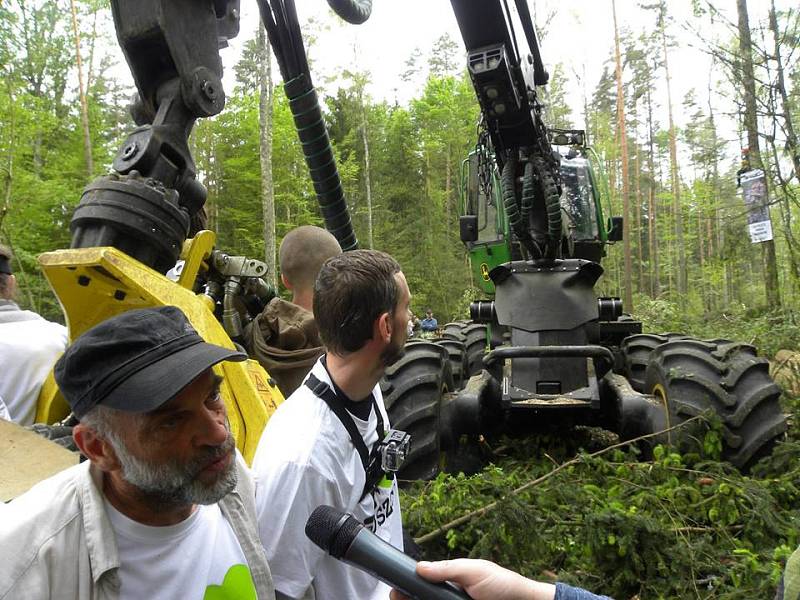 Proti kácení posledního zbytku původního evropského pralesa protestovaly stovky aktivistů