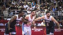 Utkání basketbalového mistrovství světa mezi Českem a USA