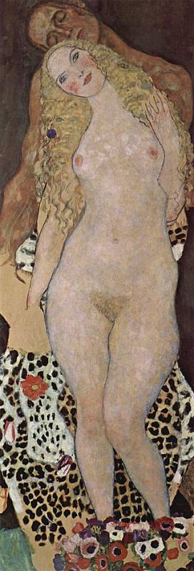 Klimtově tvorbě dominoval motiv nahé ženy, malované nejrůznějšími technikami