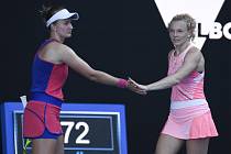 Tenistky Barbora Krejčíková a Kateřina Siniaková (zleva) postoupily do semifinále Australian Open.