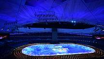 Slavnostní zahájení zimních olympijských her v Pekingu.
