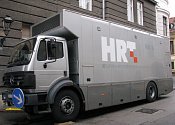 Přenosový vůz chorvatské veřejnoprávní televize HRT.