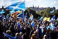 Demonstrace za nezávislost Skotska.