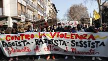 Protesty v italské Maceratě