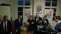 Volební štáb Miloše Zemana při prvním kole prezidentských voleb