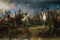 Bitva u Slavkova. Vítězný návrat generála Rappa, který Napoleonovi přiváží ukořistěné ruské prapory a zajatého knížete Repnina