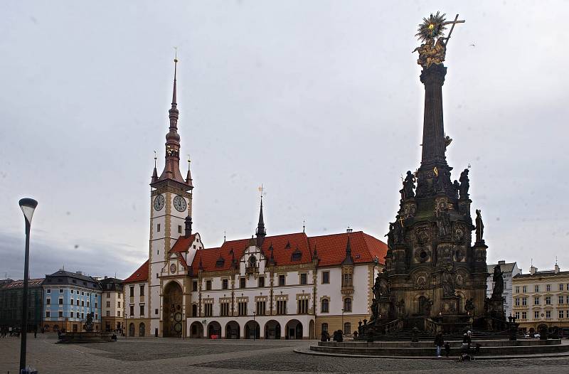 Prázdné centrum Olomouce v době vládních opatření