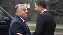 Maďarský premiér Viktor Orbán a jeho slovenský protějšek Eduard Heger.