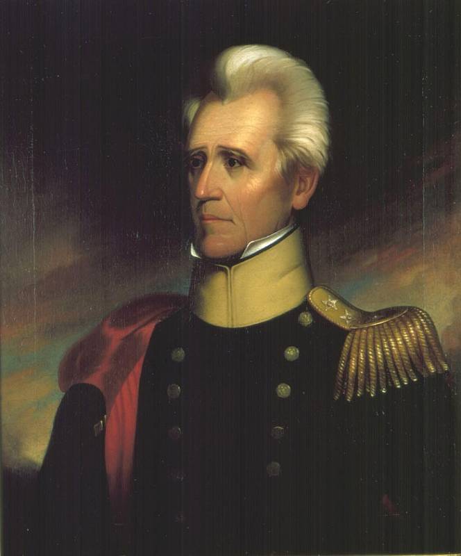 Obraz Andrewa Jacksona od Ralpha Earla. Jackson vedl invazi na Floridu během první seminolské války