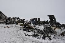 Trosky letadla, které se 27. ledna 2020 zřítilo ve východním Afghánistánu
