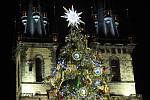 Slavnostní rozsvícení vánočního stromu na Staroměstském náměstí.