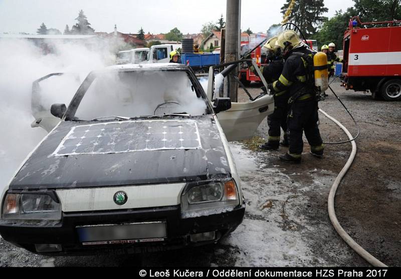 Požár elektrické Škody Favorit.