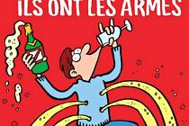 Charlie Hebdo na atentáty reaguje obrázkem muže s šampaňským.