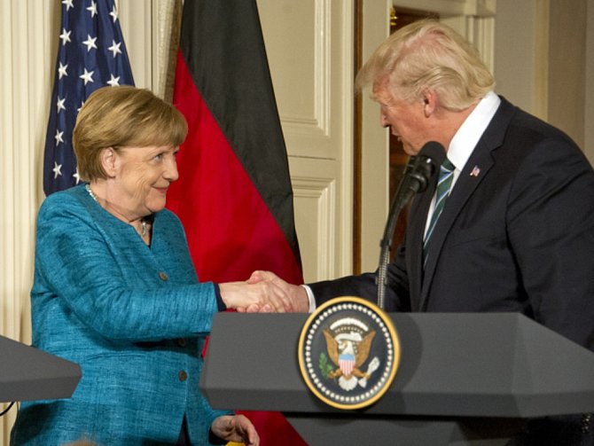 Angela Merkelová a Donald Trump.