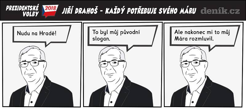 Prezidentské volby - komiks - Jiří Drahoš - Každý potřebuje svého Máru